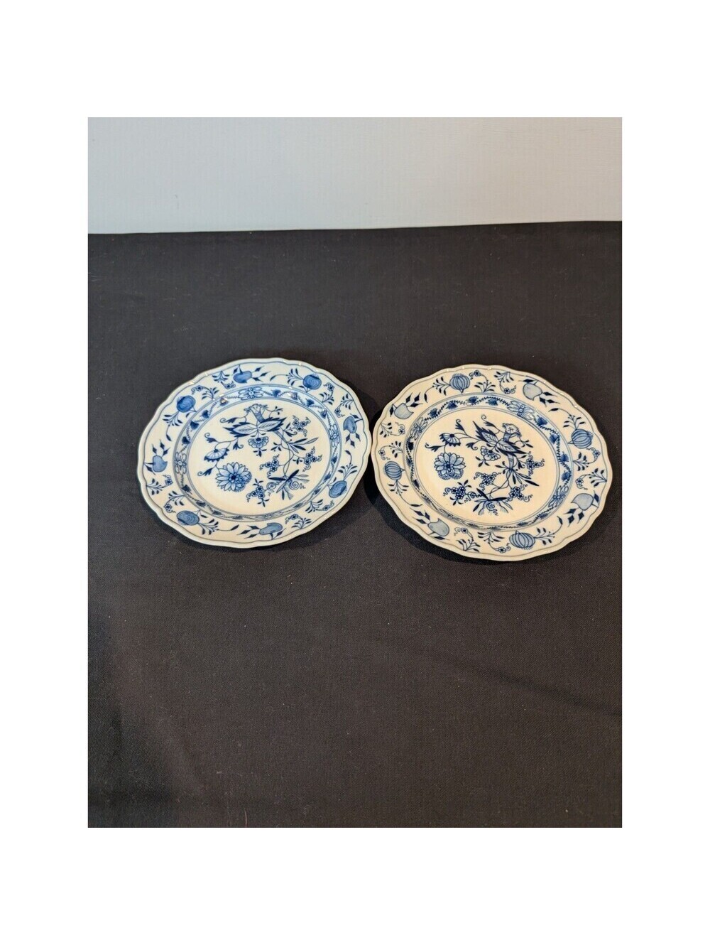 Meissen Blue Onion Salad Plates – Set of 2 – Crossed Swords Mark